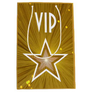 Gouden Star print VIP geschenktas medium Cadeauzakje