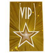 Gouden Star print VIP geschenktas medium Cadeauzakje (Achterkant)