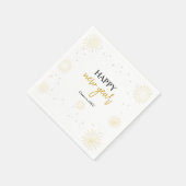 Gouden Starbursts Oudjaarsavond Feest Servet (Hoek)