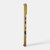 Gouden Stardust Drip ✨ Zwarte Luxe Sprankelende iPhone 15 Case (Rechterkant)