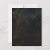 Gouden Stardust Eclipse Hemelhuwelijk RSVP Kaart (Achterkant)