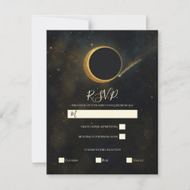Gouden Stardust Eclipse Hemelhuwelijk RSVP Kaart