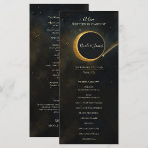 Gouden Stardust Eclipse Hemels Huwelijksprogramma Menu