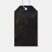 Gouden Stardust Eclipse Hemelse Bruiloft Cadeaulabel (Achterkant)