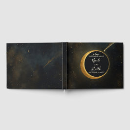 Gouden Stardust Eclipse Hemelse Bruiloft  Gastenboek