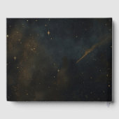 Gouden Stardust Eclipse Hemelse Bruiloft  Gastenboek (Achterkant)
