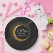 Gouden Stardust Eclipse Hemelse Bruiloft  Papieren Bordje (Feest)