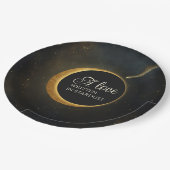 Gouden Stardust Eclipse Hemelse Bruiloft  Papieren Bordje (Gekanteld)