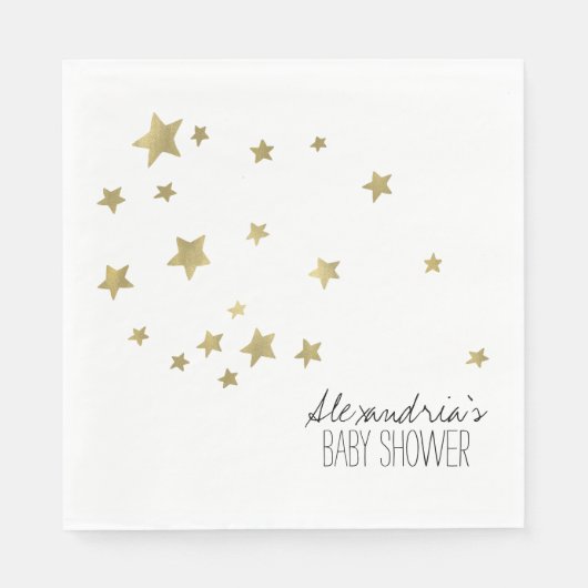 Gouden Starlight Stars Gepersonaliseerde servetten (Voorkant)