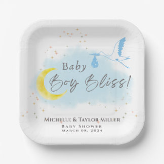 Gouden Starlit Baby Boy Bliss Stork Special Delive Papieren Bordje