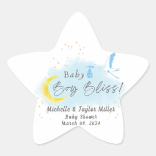 Gouden Starlit Baby Boy Bliss Stork Special Delive Ster Sticker