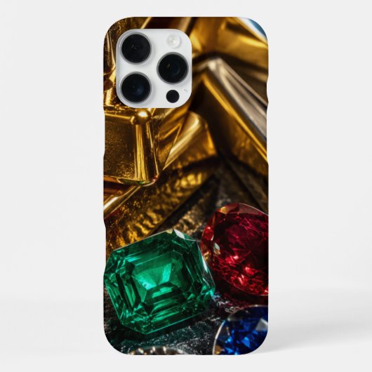gouden staven edelstenen iPhone hoesje (Achterkant)