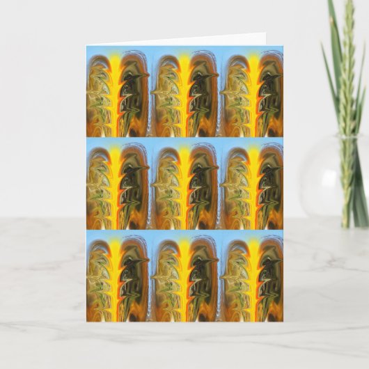Gouden staven kunst feestdagen kaart (Voorkant)