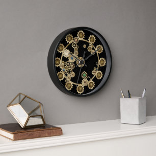 Gouden Steampunk Wandklok