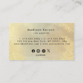 Gouden steen glitter textuur visitekaartje (Achterkant)