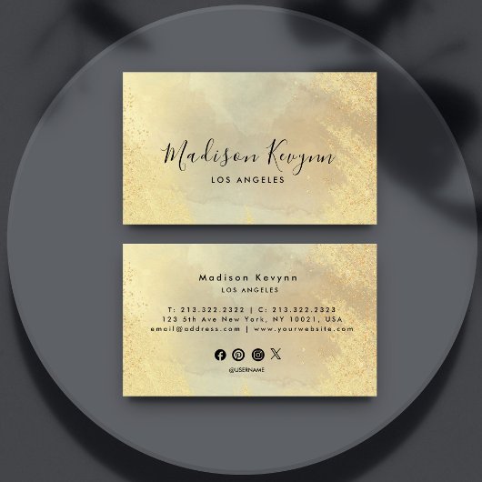 Gouden steen glitter textuur visitekaartje