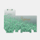 Gouden Steenbok & Groene Glitter Verjaardag Bedankdoosjes (Uitgevouwen)