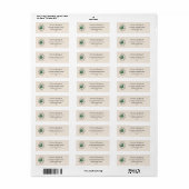 Gouden Steenbok Sterrenbeeld Reliëf Bloem Adres Etiket (Full Sheet)