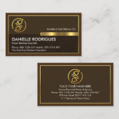 Gouden stekkers op Brown Layers Gold Lijst Visitekaartje (Voorkant / Achterkant)