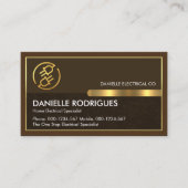 Gouden stekkers op Brown Layers Gold Lijst Visitekaartje (Voorkant)