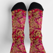 Gouden stencil bloemen en getextureerde roze grond sokken (Top)