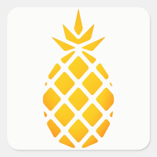 Gouden stencil Hawaïaanse ananas Vierkante Sticker (Voorkant)