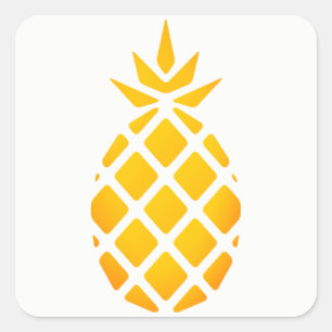 Gouden stencil Hawaïaanse ananas Vierkante Sticker