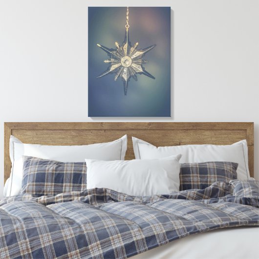 Gouden Ster 18" * 24" Uitgestrekte Canvas Print (Insitu (Slaapkamer))
