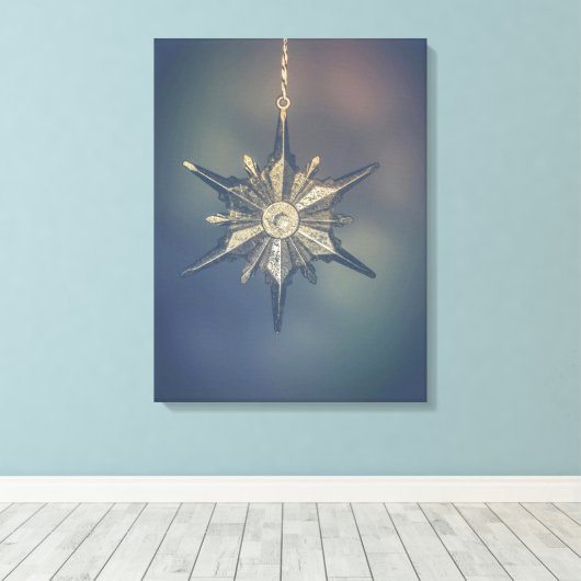 Gouden Ster 18" * 24" Uitgestrekte Canvas Print (Insitu (Houten vloer))