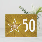 Gouden Ster '50' jubileum uitnodiging (Staand voorkant)