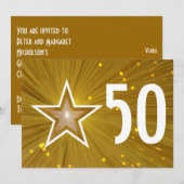 Gouden Ster '50' jubileum uitnodiging (Voorkant / Achterkant)