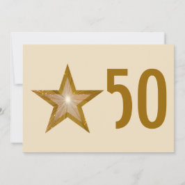 Gouden Ster '50' jubileum uitnodiging crème