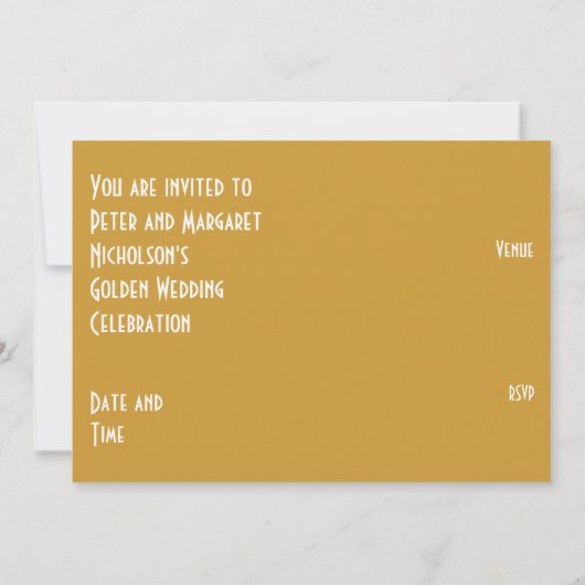 Gouden Ster '50' jubileum uitnodiging goud (Achterkant)