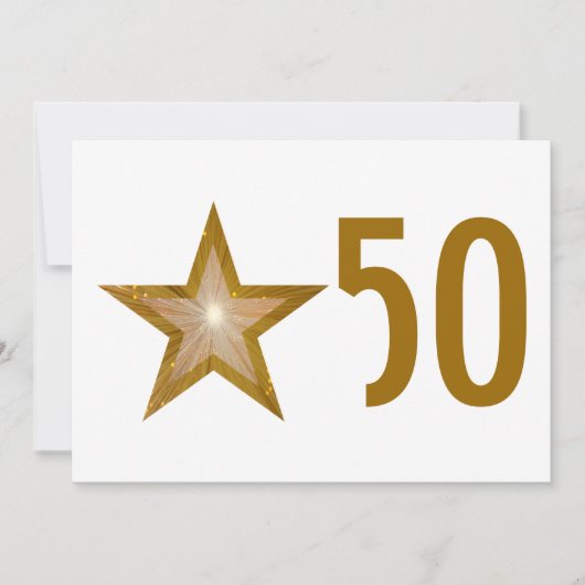 Gouden Ster '50' jubileum uitnodiging wit (Voorkant)