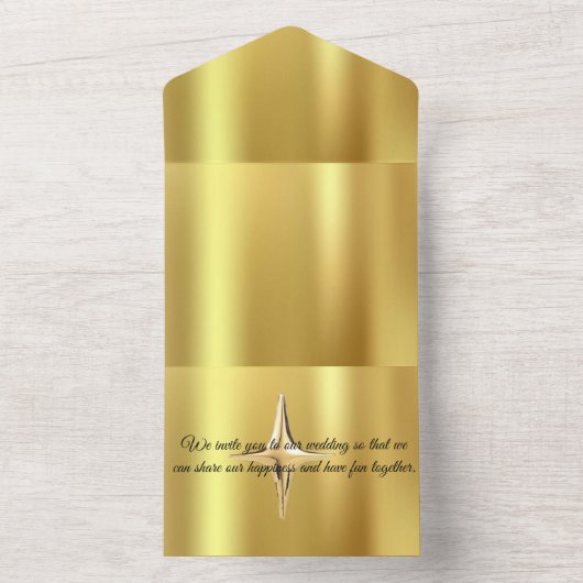 Gouden ster all in one uitnodiging (Binnen)