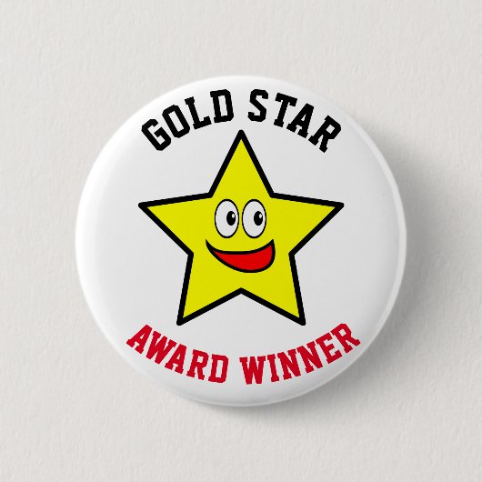 Gouden Ster Award Winnaar Waardering Ronde Button 5,7 Cm (Voorkant)
