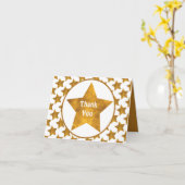Gouden Ster Bedankt Aangepast Kaart (Gele Bloem)
