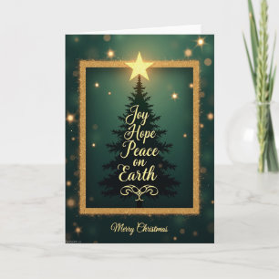 Gouden Ster Boom Kerstkaart Kaart
