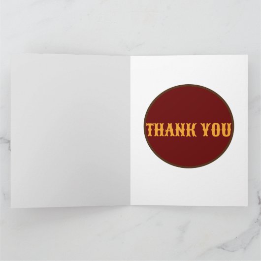 Gouden ster dank u gevouwen kaarten (Binnen)