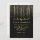 Gouden Ster Douche en Zwarte Bruiloft Design Kaart (Voorkant)