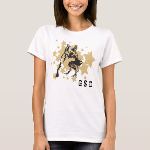 Gouden Ster Duitse Herdershond Portret T-shirt