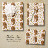 gouden ster-eekhoorn inpakpapier vel