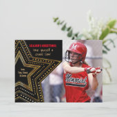 Gouden Ster Foto Kerstkaart (Staand voorkant)