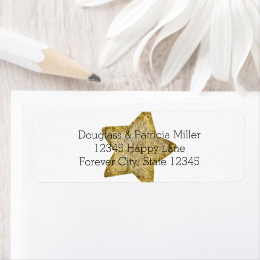 Gouden Ster Glam Etiket (Insitu)