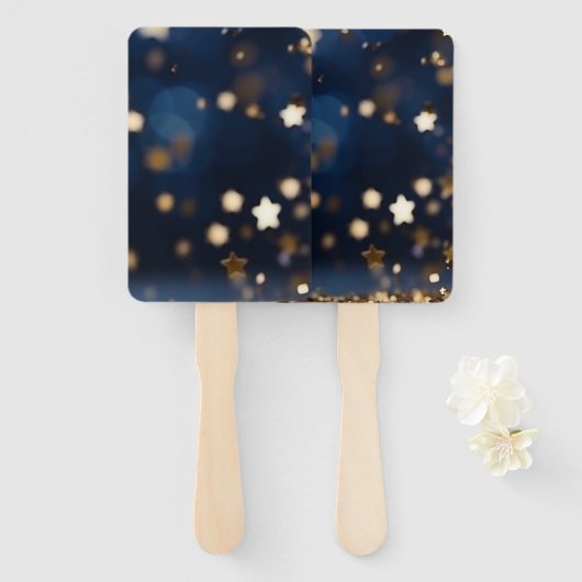 Gouden Ster Glitter Handwaaier (Voorkant en achterkant)