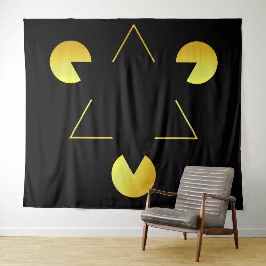 Gouden Ster illusion Tapijt Wandkleed (In Situ (horizontaal))