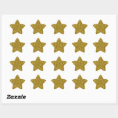 Gouden ster in Gouden Glitter Textuur Sticker (Vel)