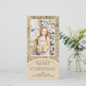  Gouden Ster met Foto Feestdagenkaart (Staand voorkant)