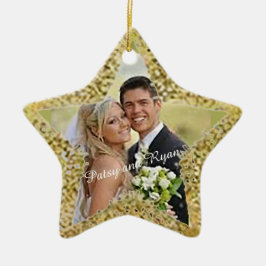 Gouden Ster met Foto Trouw Favoriet Ornament