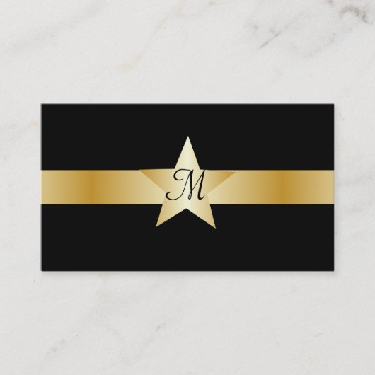 Gouden Ster Monogram Visitekaartje (Voorkant)